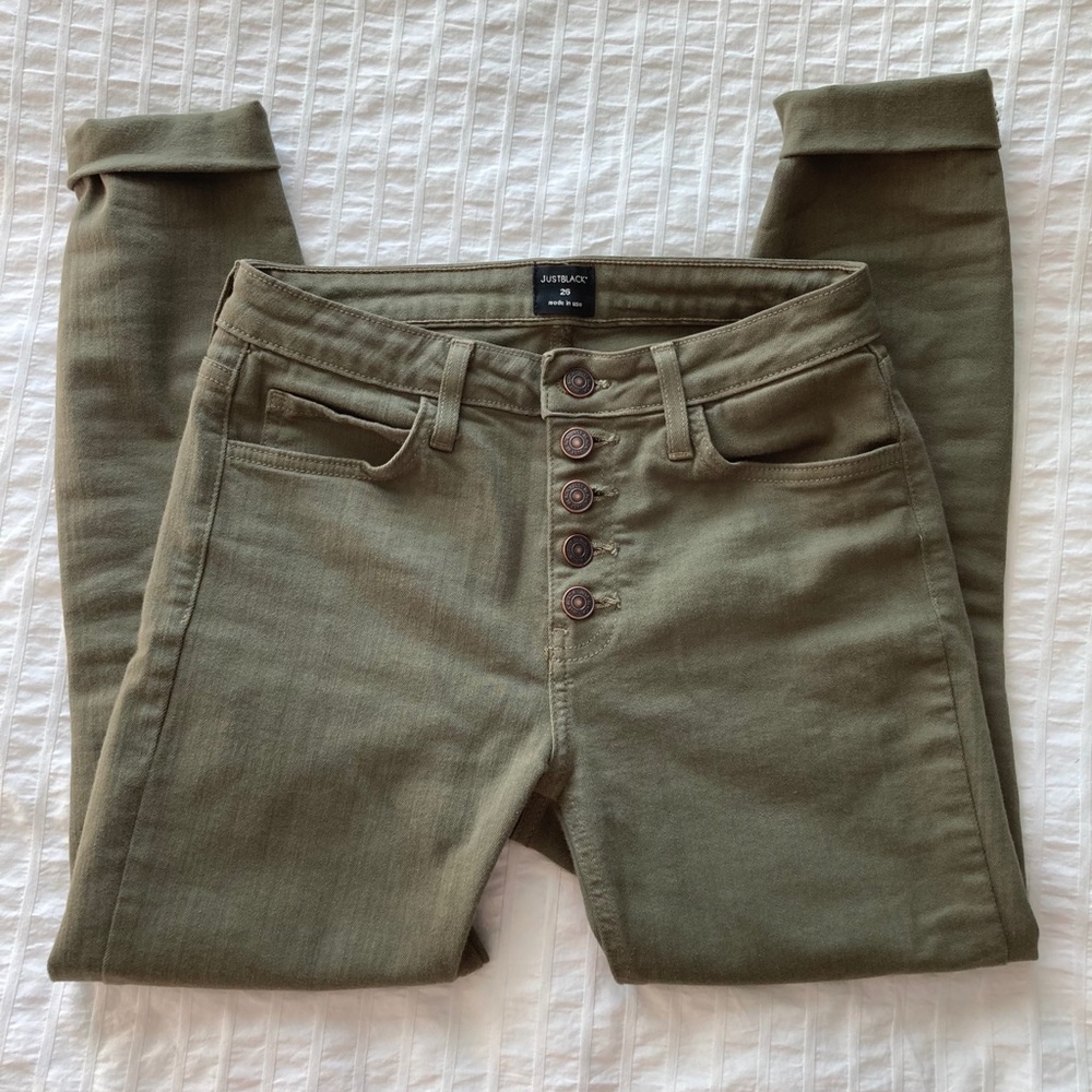 Green High Waisted Jeans